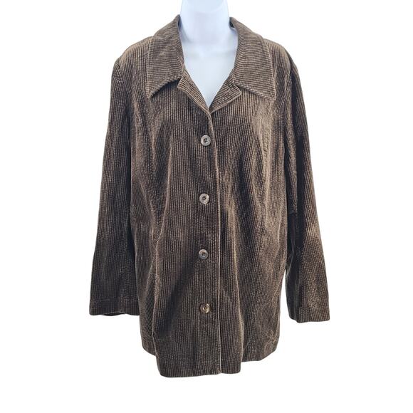 J Jill women's corduroy Chore jacket brown Size XL 100% cotton workwear timeless - Picture 3 of 10